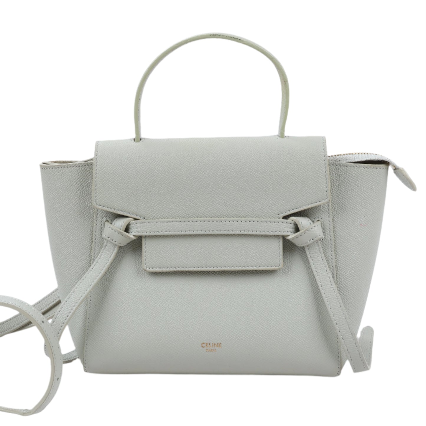 CELINE Gürteltasche aus genarbtem Kalbsleder Nano 2Way Handtasche in Mint