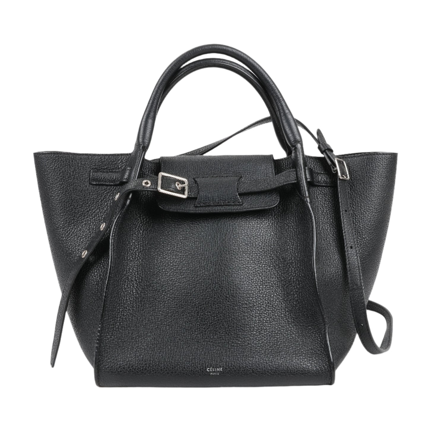 CELINE Big Bag Small Grained Leather 2way Handbag in Black