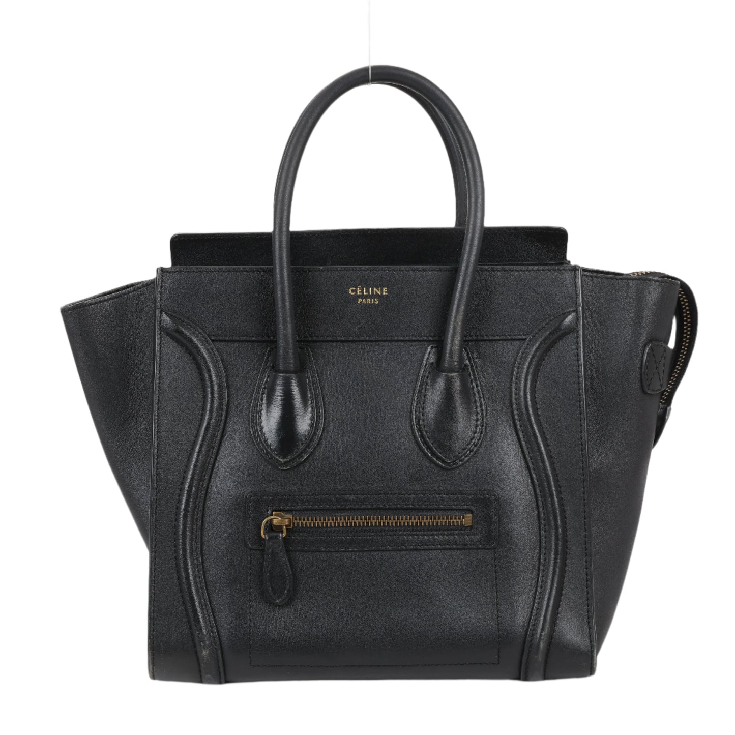 CELINE Luggage Micro Lederhandtasche in Schwarz