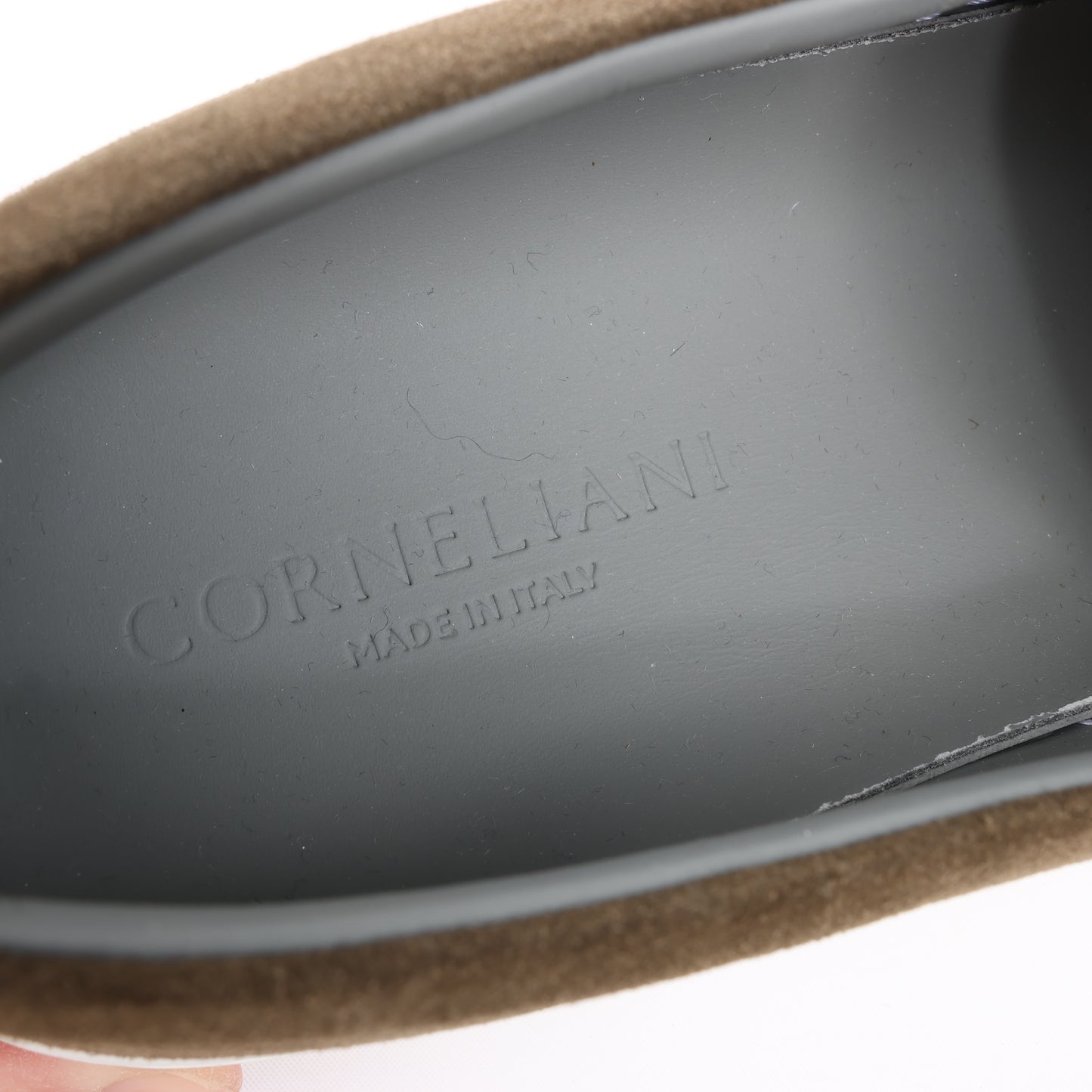 CORNELIANI Suede and Cloth Slip-On Sneakers in Brown, Size 50 EU