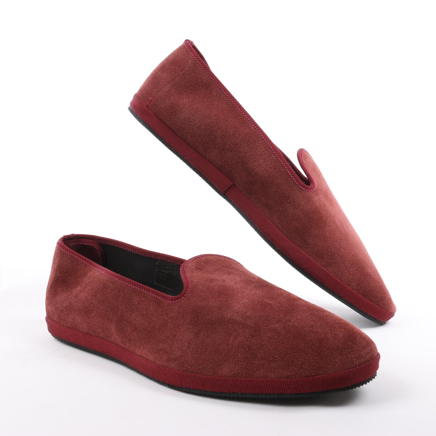 CORNELIANI Samt-Loafer in Burgund, Größe 40 EU