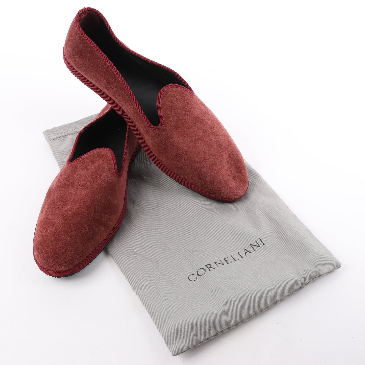 CORNELIANI Samt-Loafer in Burgund, Größe 40 EU