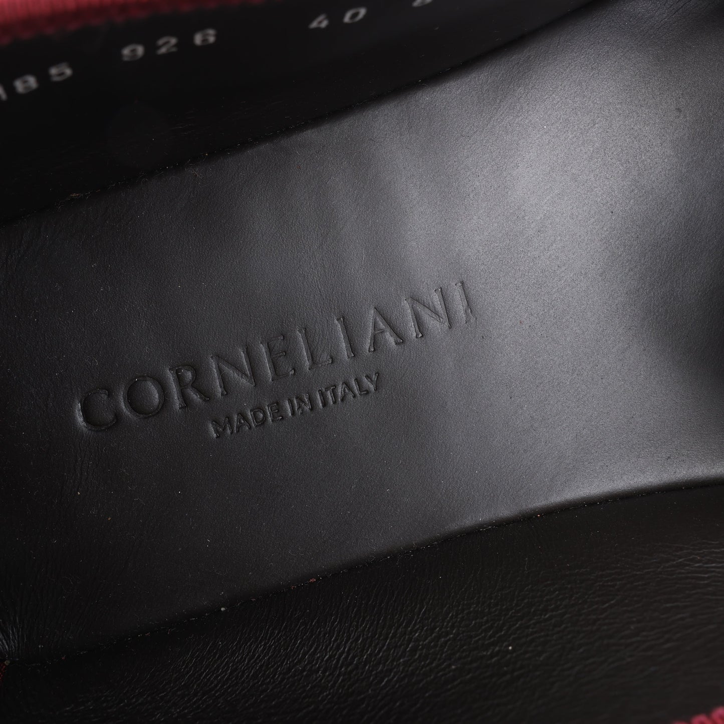 CORNELIANI Samt-Loafer in Burgund, Größe 40 EU