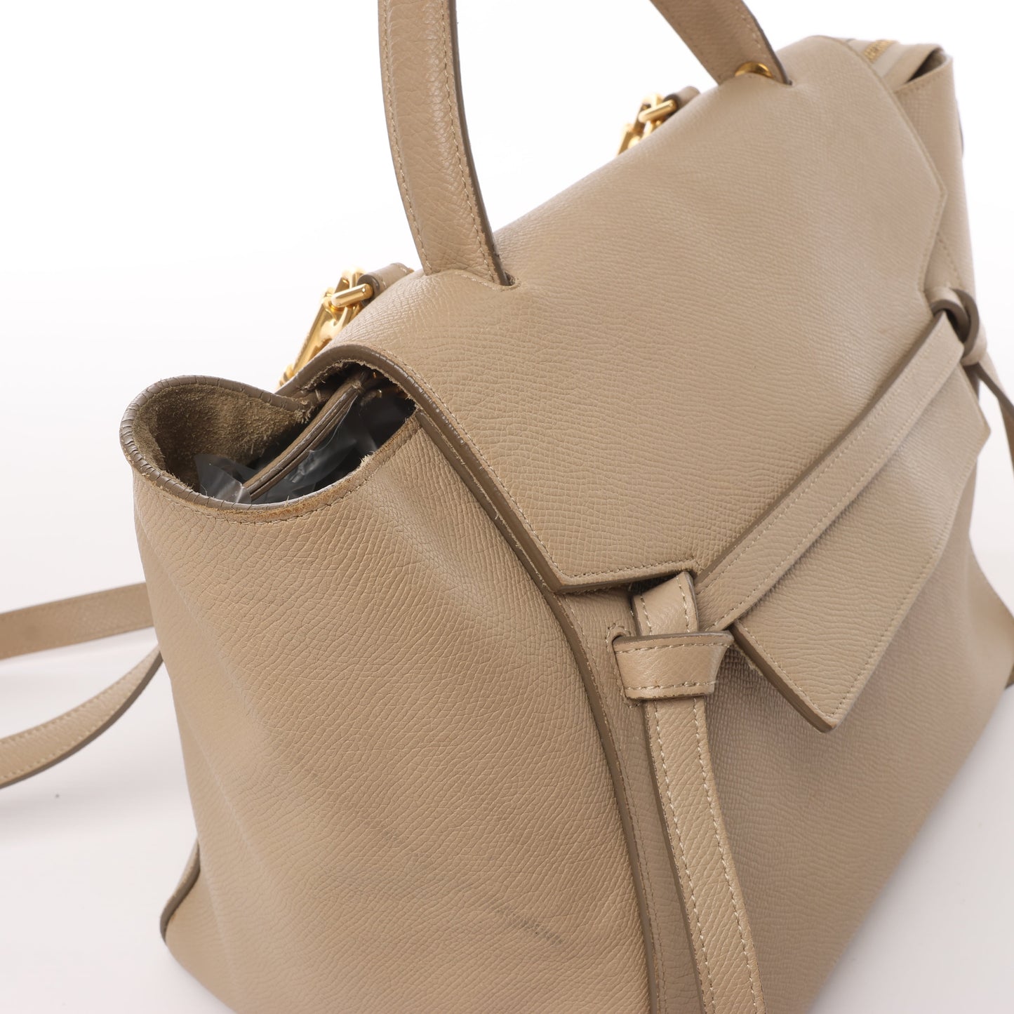 Celine Belt Bag Mini 2-Wege-Handtasche aus Leder in Beige