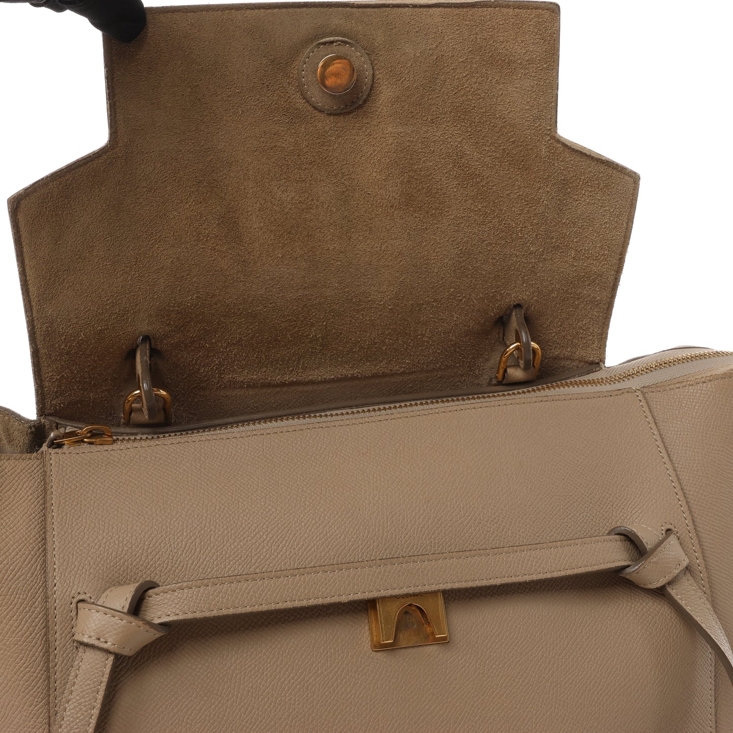 Celine Belt Bag Mini 2-Wege-Handtasche aus Leder in Beige