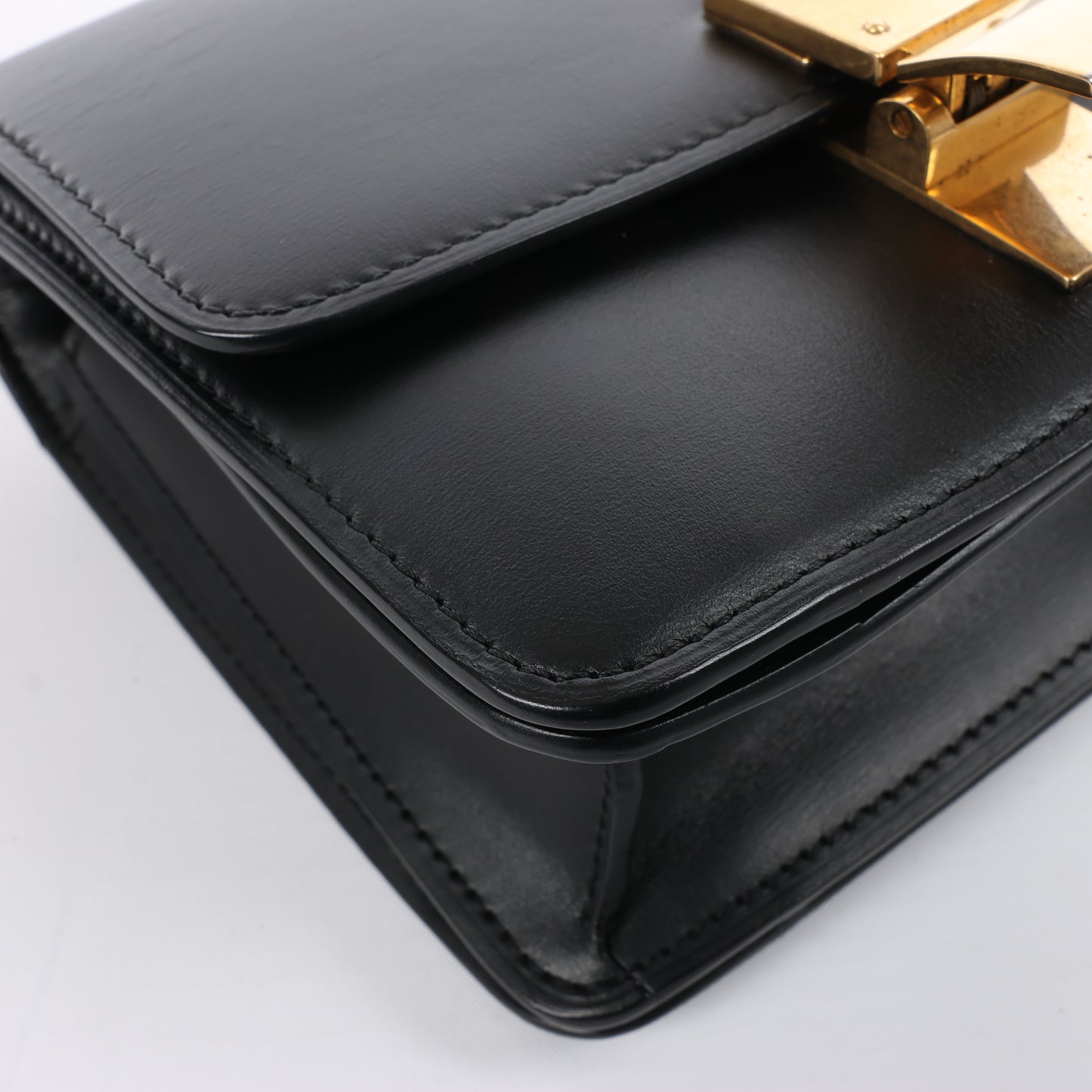 Celine Classic Box Small Leather Shoulder Bag in Black