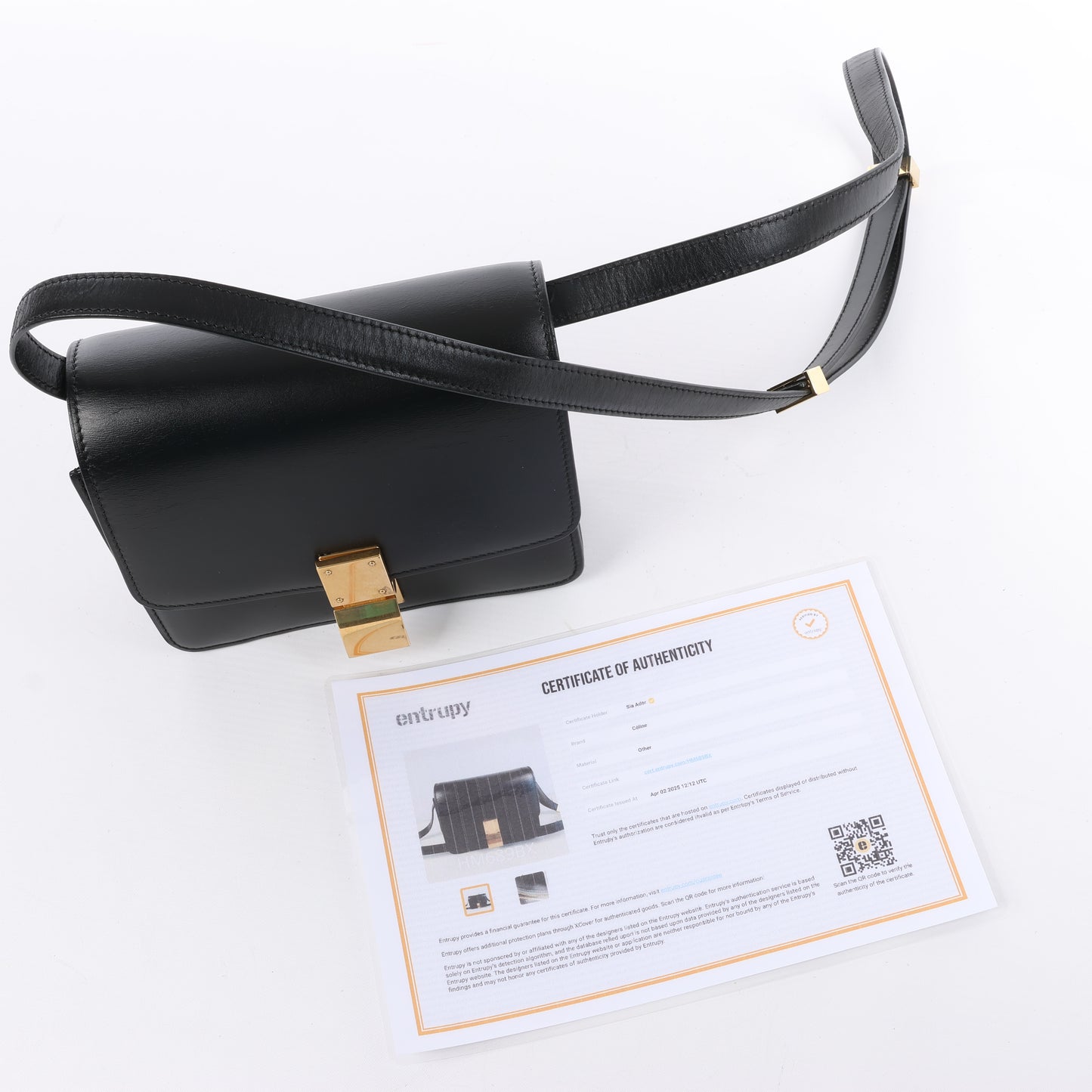 Celine Classic Box Small Leather Shoulder Bag in Black