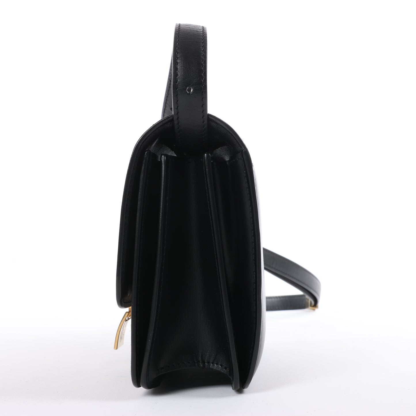 Celine Classic Box Small Leather Shoulder Bag in Black