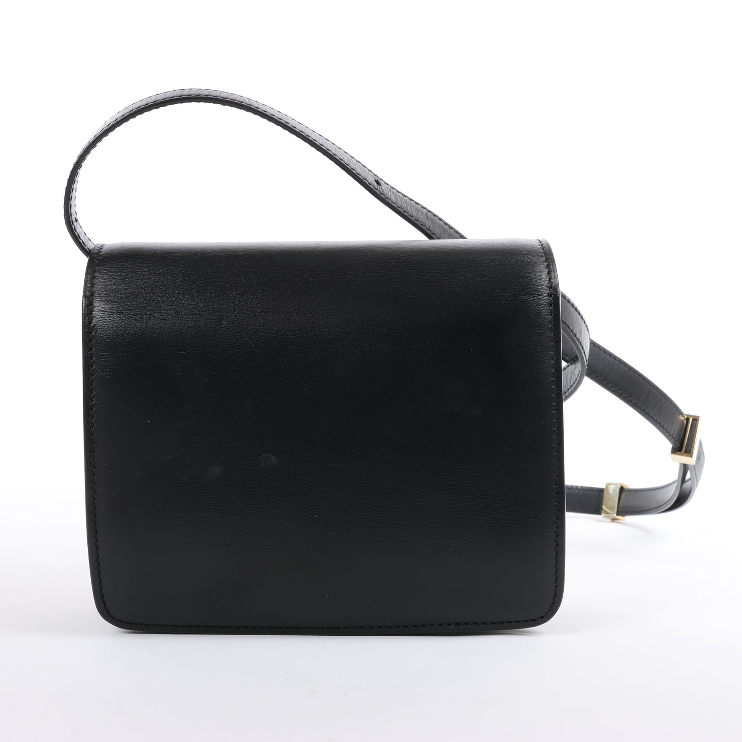 Celine Classic Box Small Leather Shoulder Bag in Black