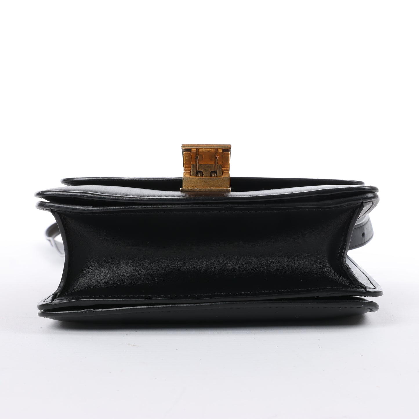 Celine Classic Box Small Leather Shoulder Bag in Black