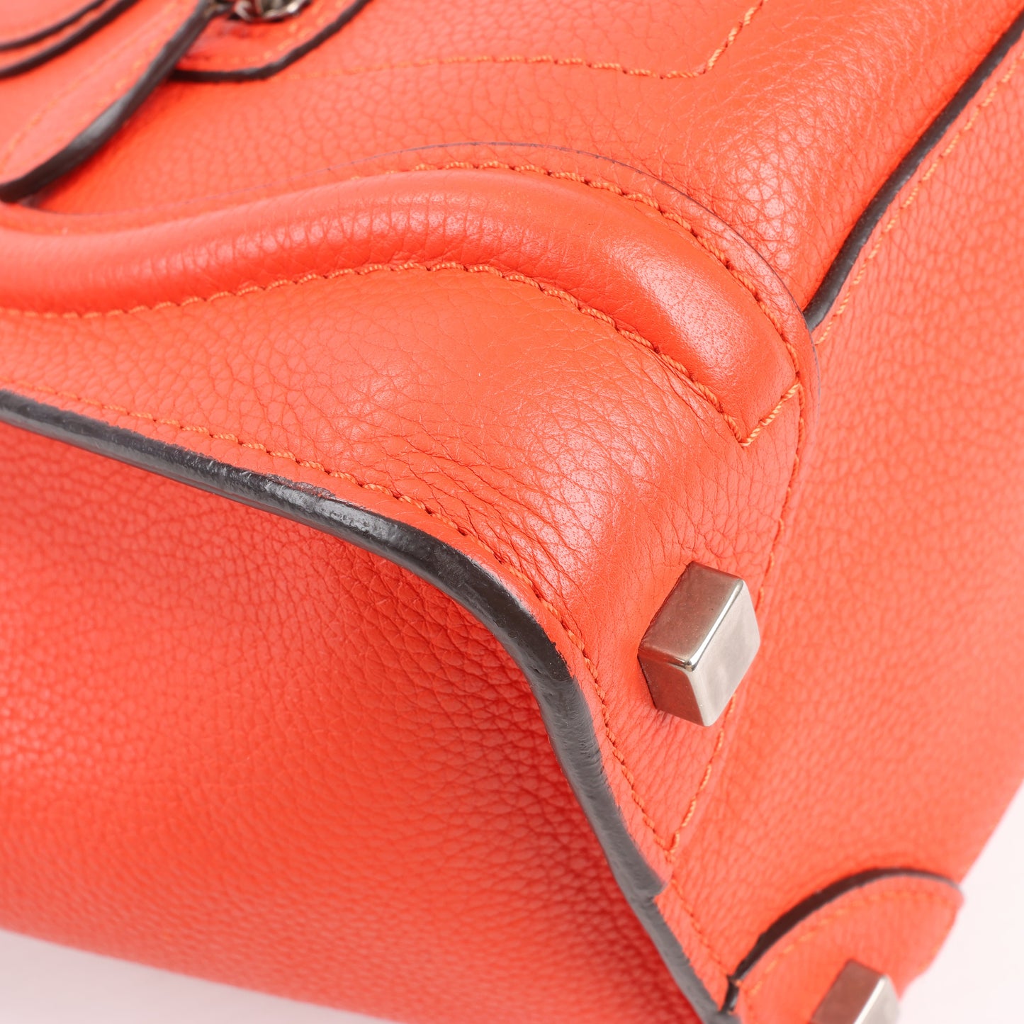 Celine Luggage Micro-Handtasche aus rotem Leder