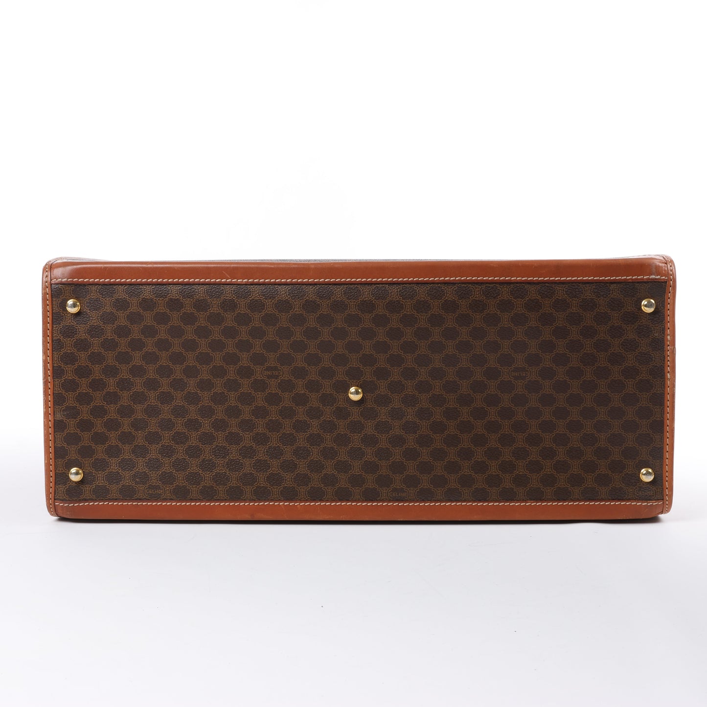 Celine Macadam – Braune Reisetasche aus PVC und Leder