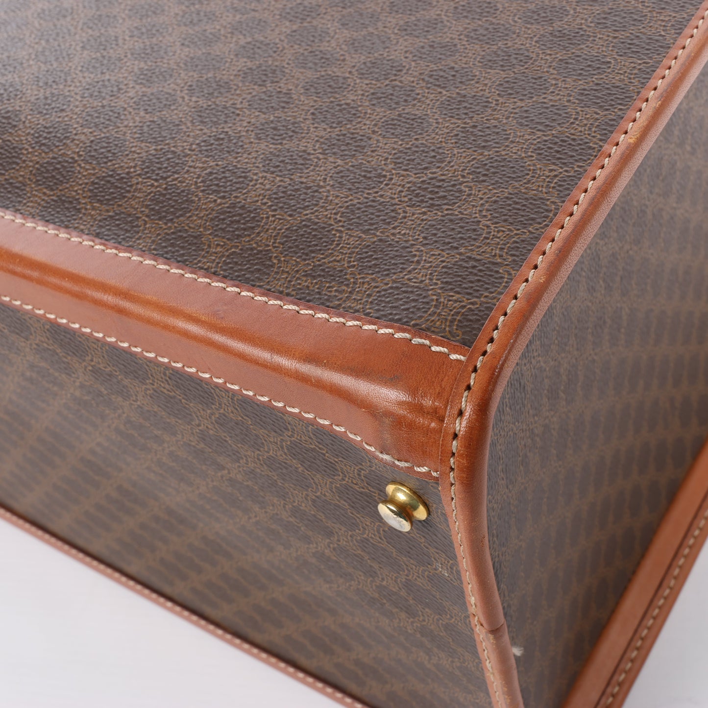 Celine Macadam – Braune Reisetasche aus PVC und Leder