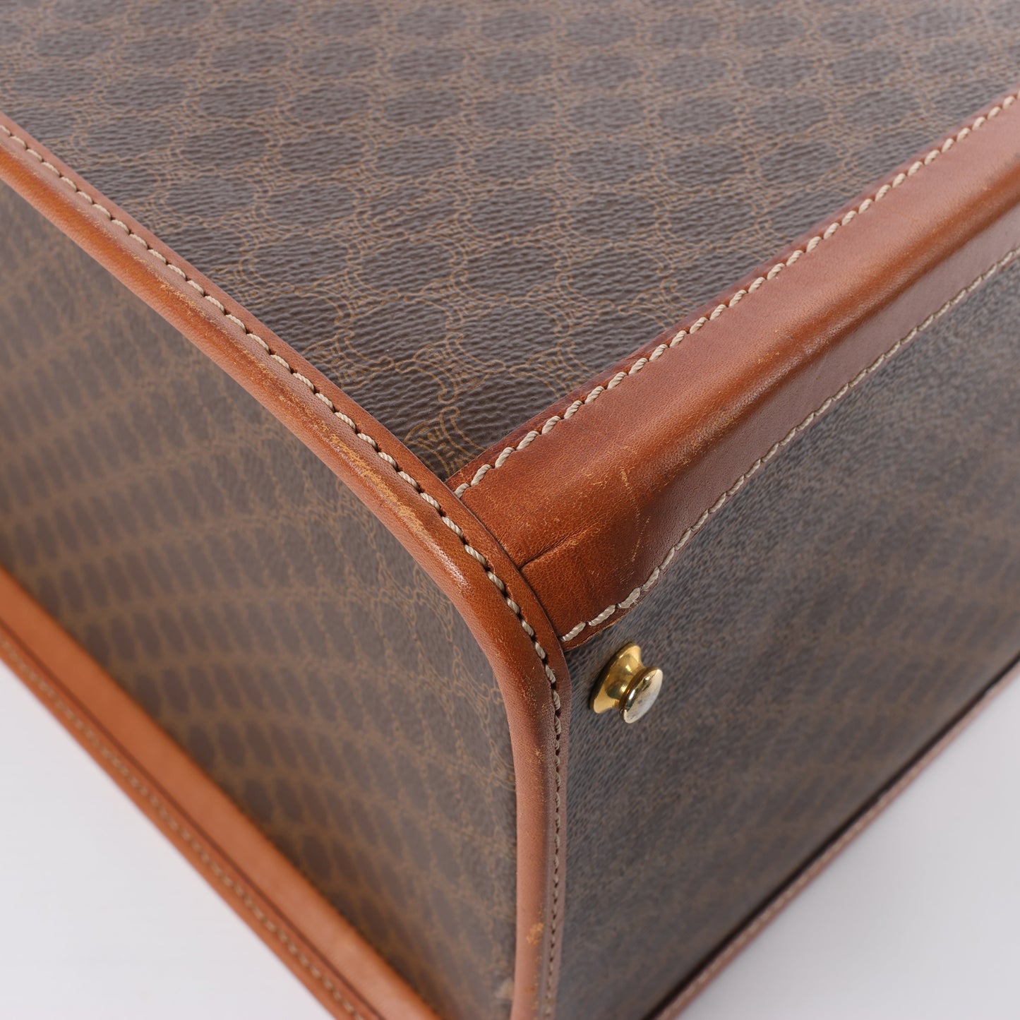 Celine Macadam – Braune Reisetasche aus PVC und Leder
