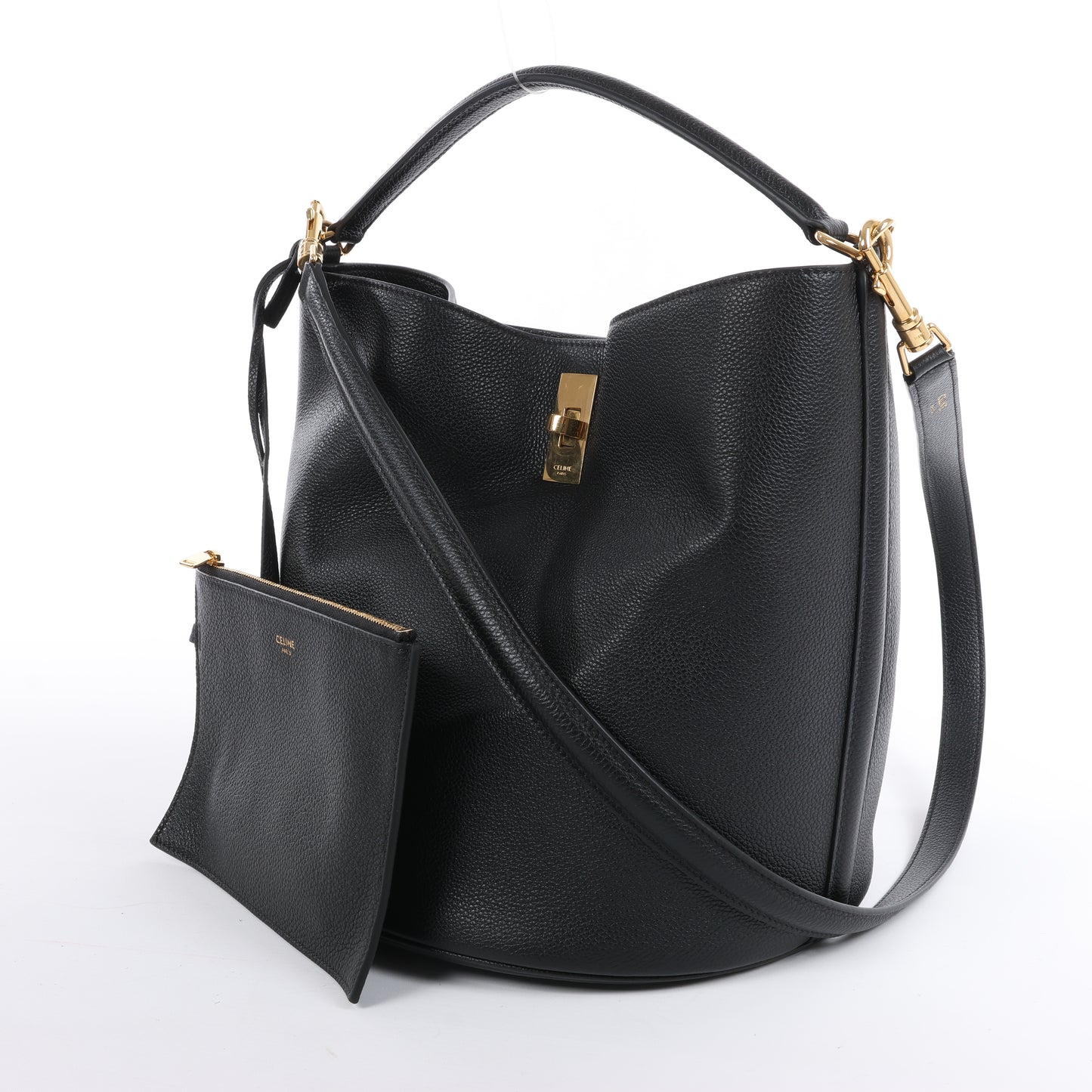 Celine Teen Bucket 16 Leather 2 Way Handbag in Black