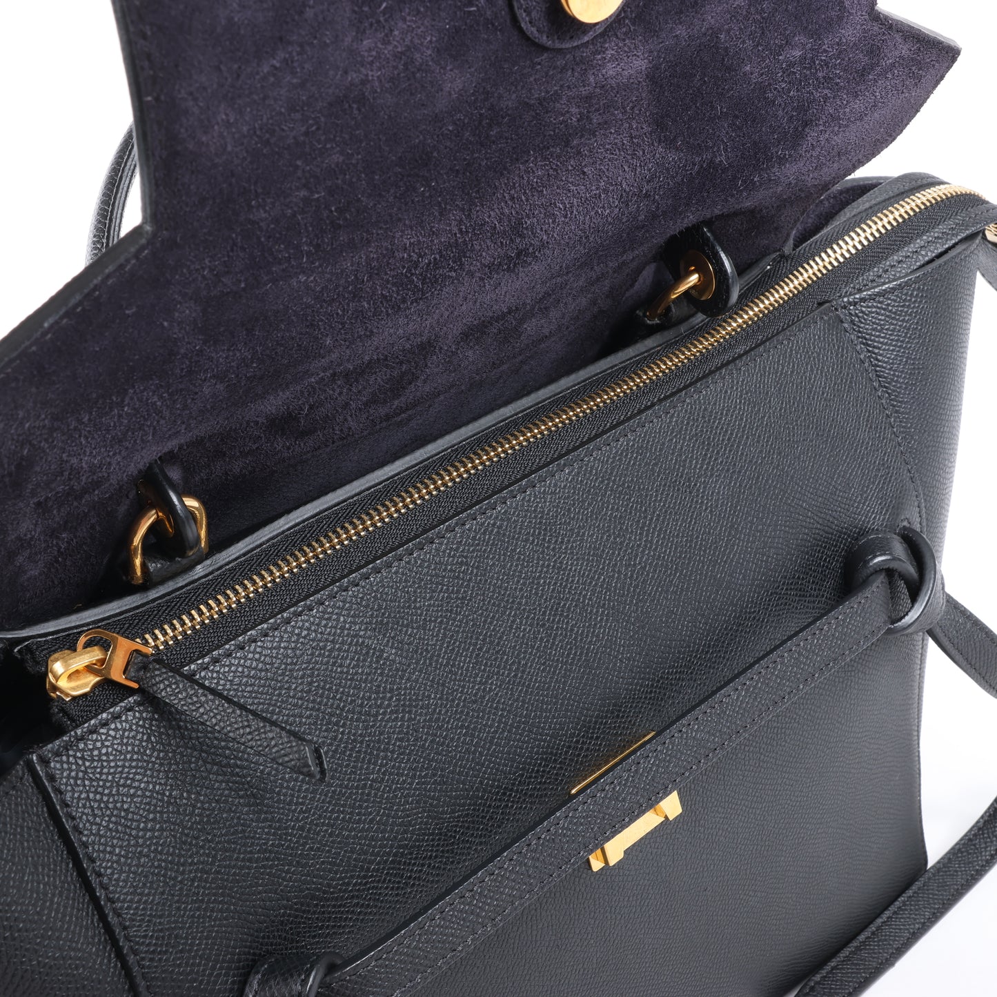 Celine – Gürteltasche Mini – 2-Wege-Handtasche aus schwarzem Leder