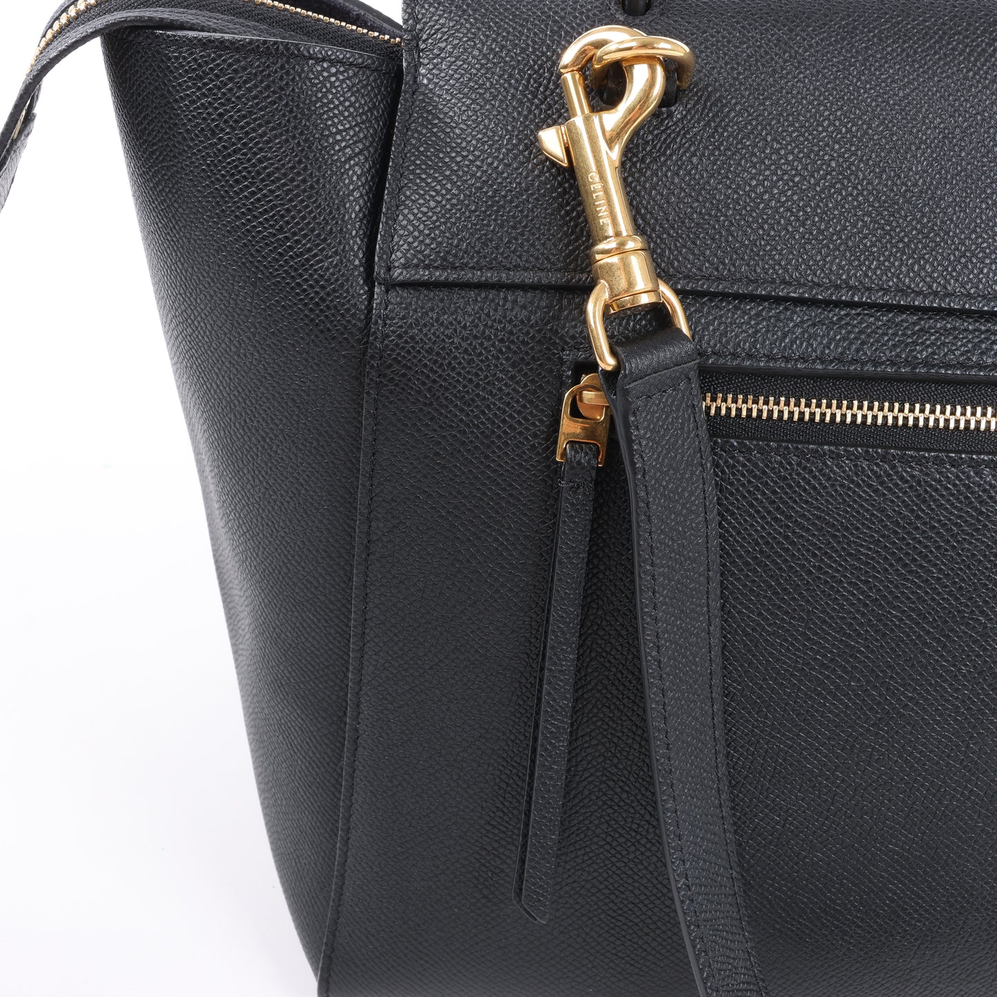 Celine – Gürteltasche Mini – 2-Wege-Handtasche aus schwarzem Leder