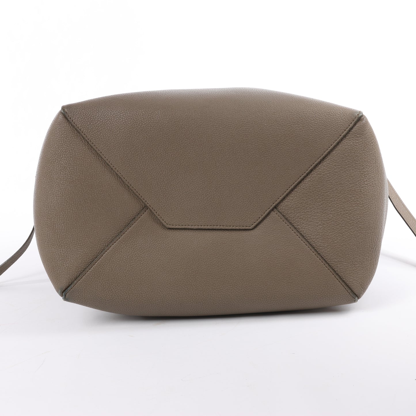Celine Cabas Phantom Small Leather Shoulder Bag in Greige