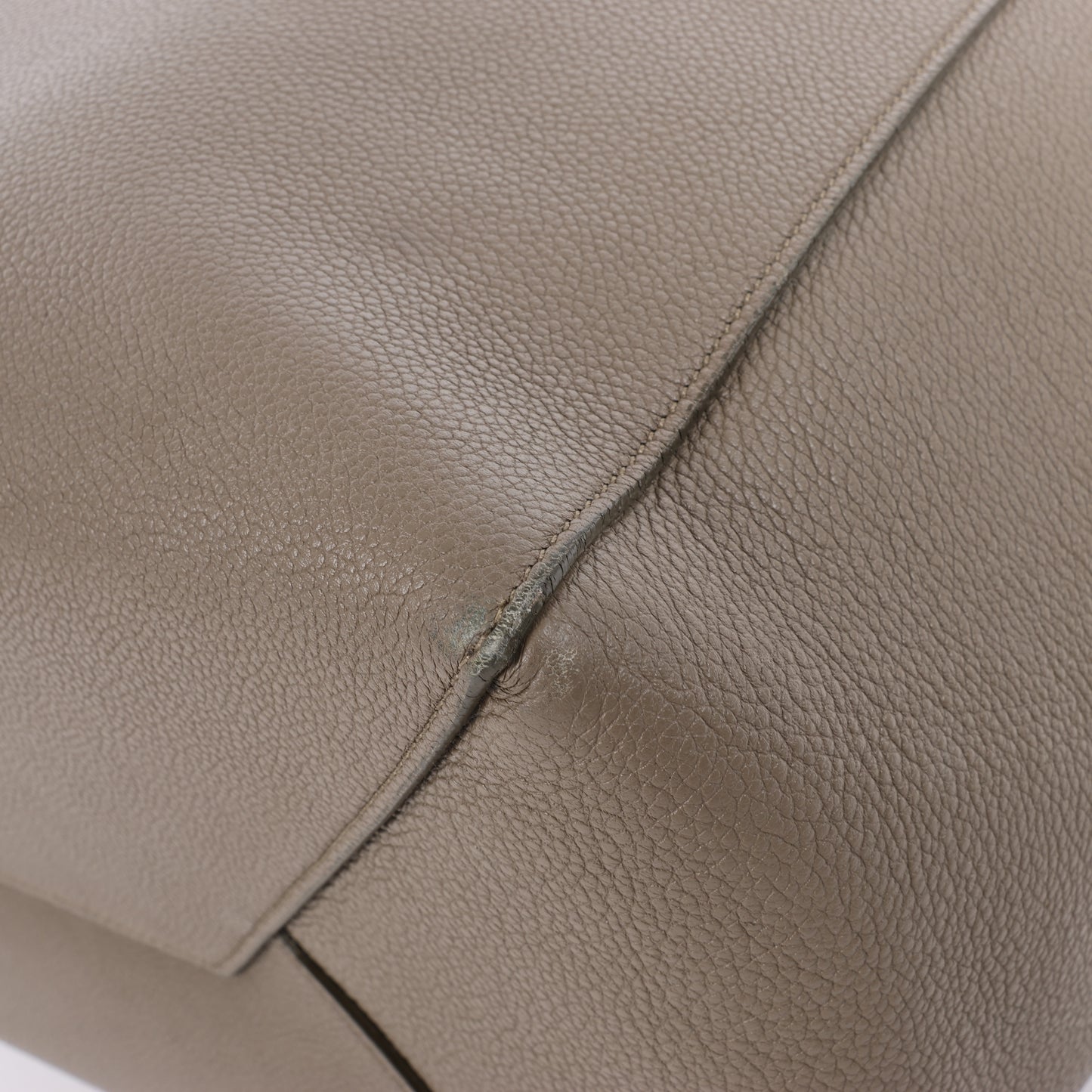 Celine Cabas Phantom Small Leather Shoulder Bag in Greige