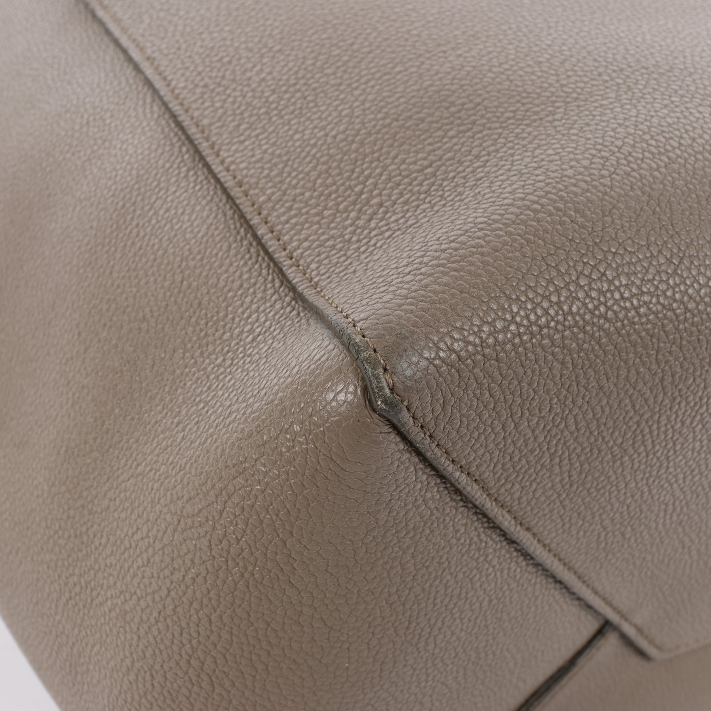 Celine Cabas Phantom Small Leather Shoulder Bag in Greige