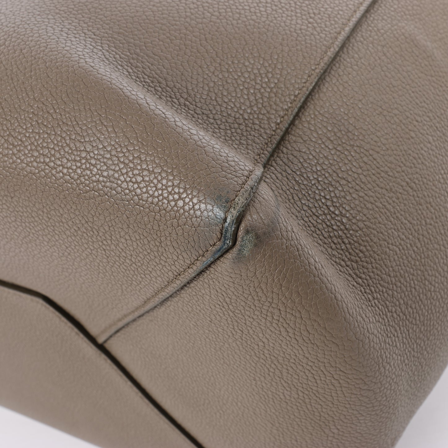 Celine Cabas Phantom Small Leather Shoulder Bag in Greige