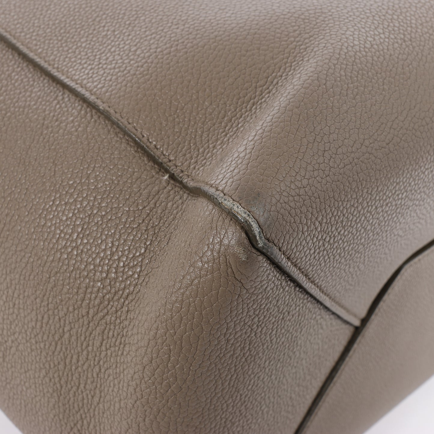 Celine Cabas Phantom Small Leather Shoulder Bag in Greige