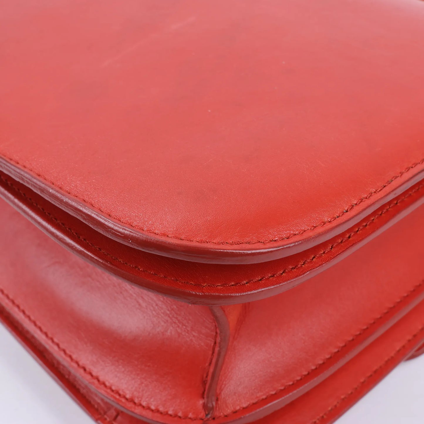 CELINE Classic Box mittelgroße Umhängetasche aus rotem Leder