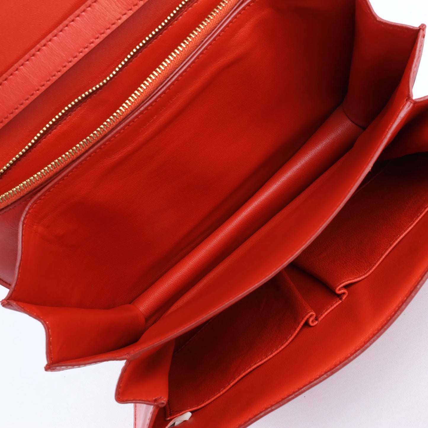 CELINE Classic Box mittelgroße Umhängetasche aus rotem Leder