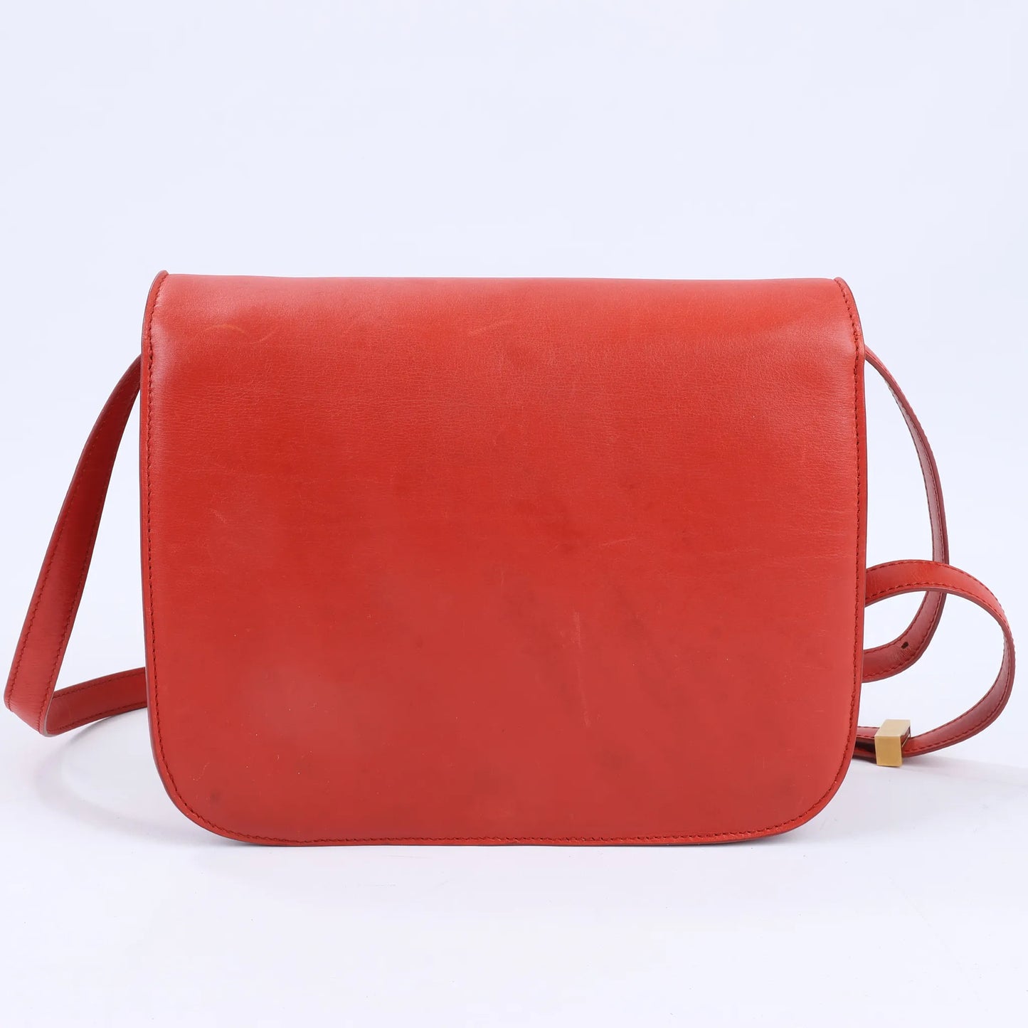 CELINE Classic Box mittelgroße Umhängetasche aus rotem Leder