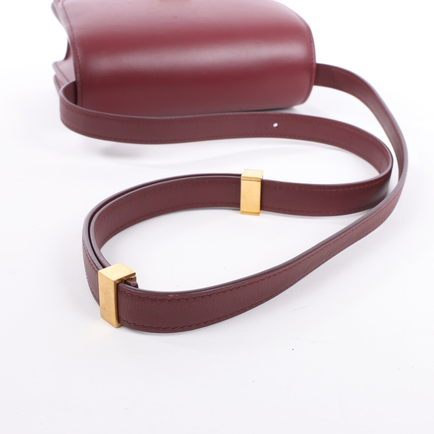 Celine – Classic Box – Kleine Schultertasche aus Leder in Burgunderrot