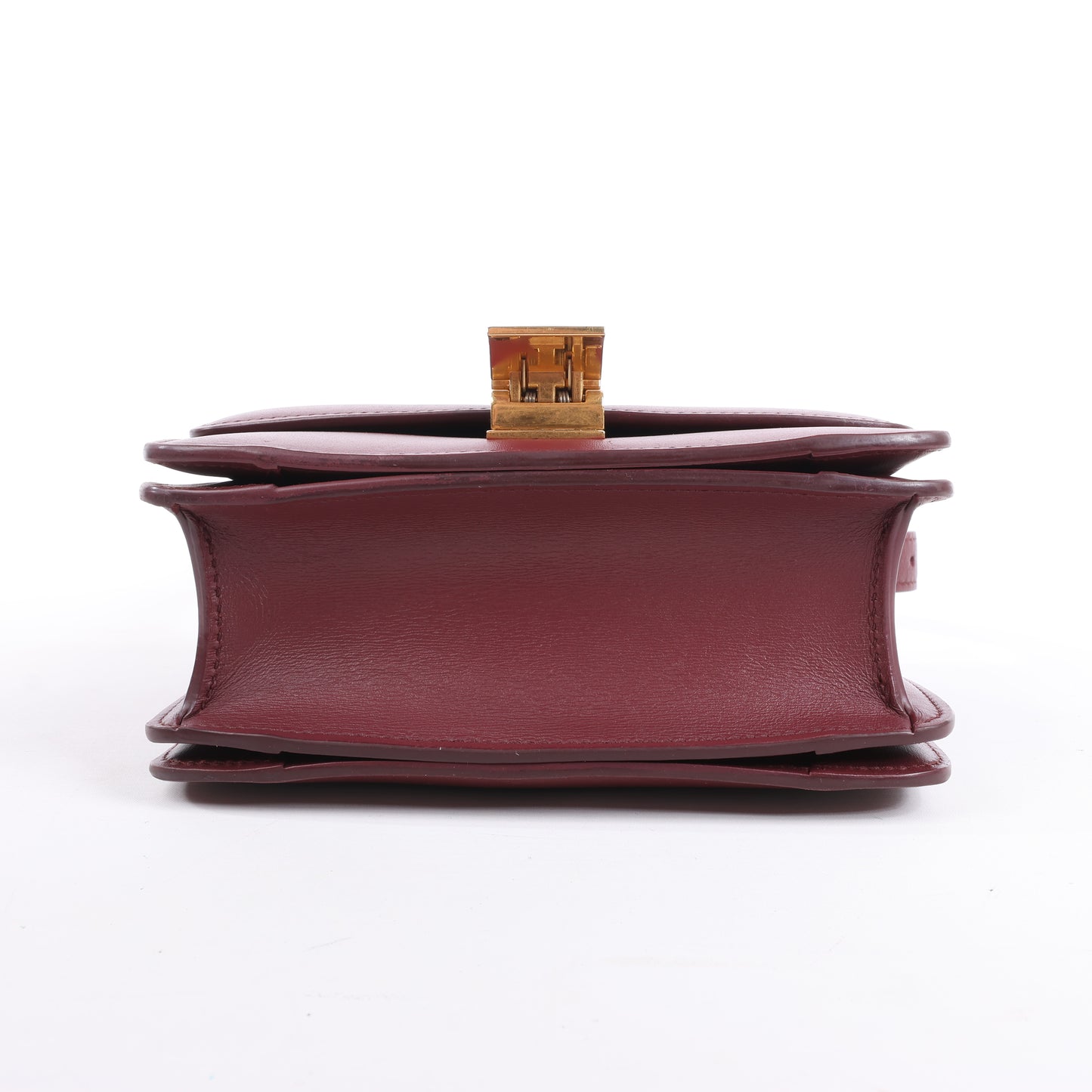 Celine – Classic Box – Kleine Schultertasche aus Leder in Burgunderrot
