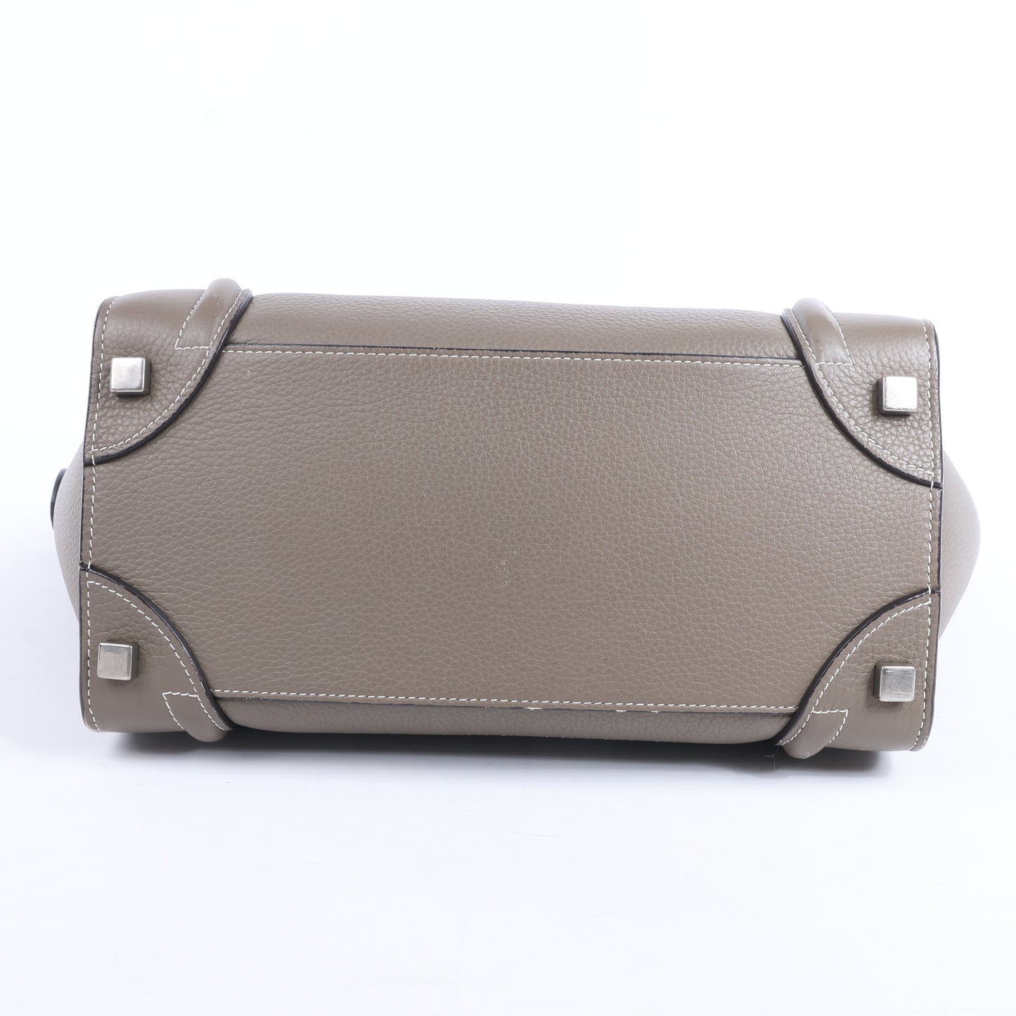 CELINE Luggage Micro Lederhandtasche in Greige