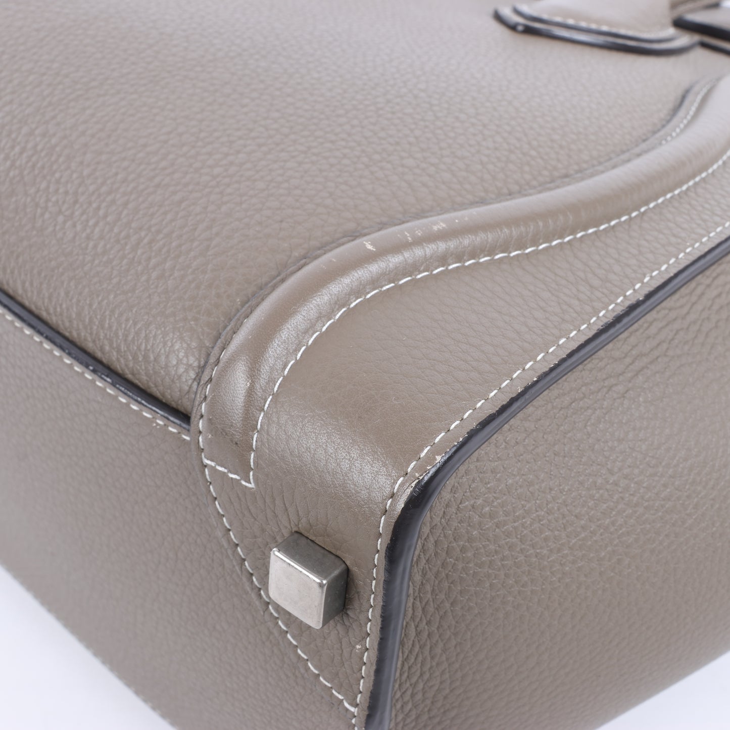 CELINE Luggage Micro Lederhandtasche in Greige