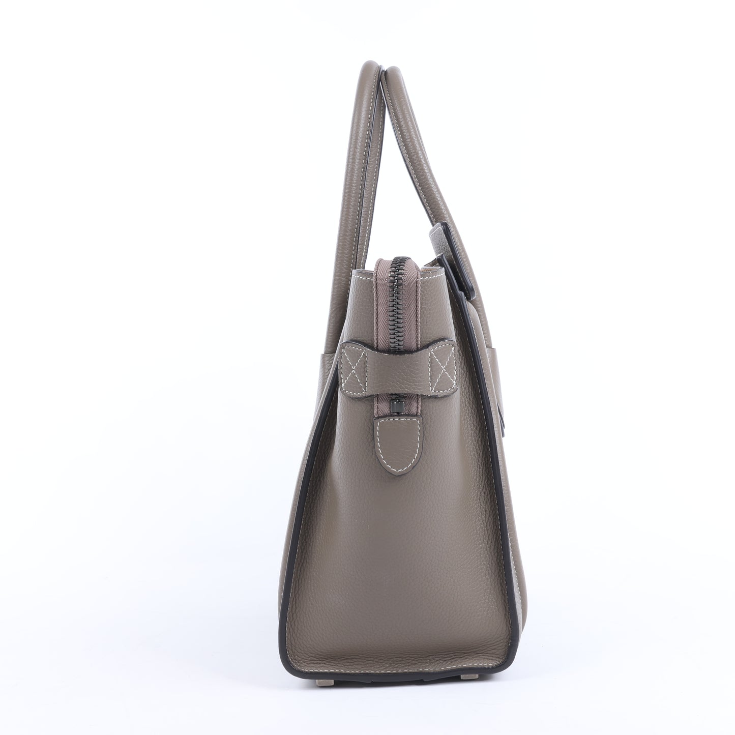 CELINE Luggage Micro Lederhandtasche in Greige