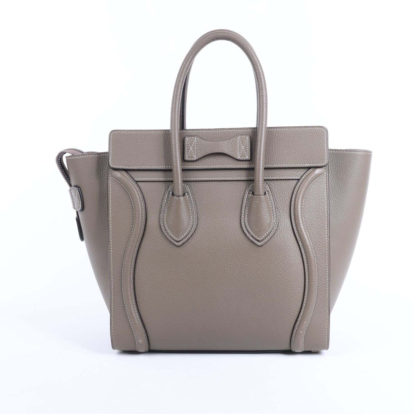CELINE Luggage Micro Lederhandtasche in Greige
