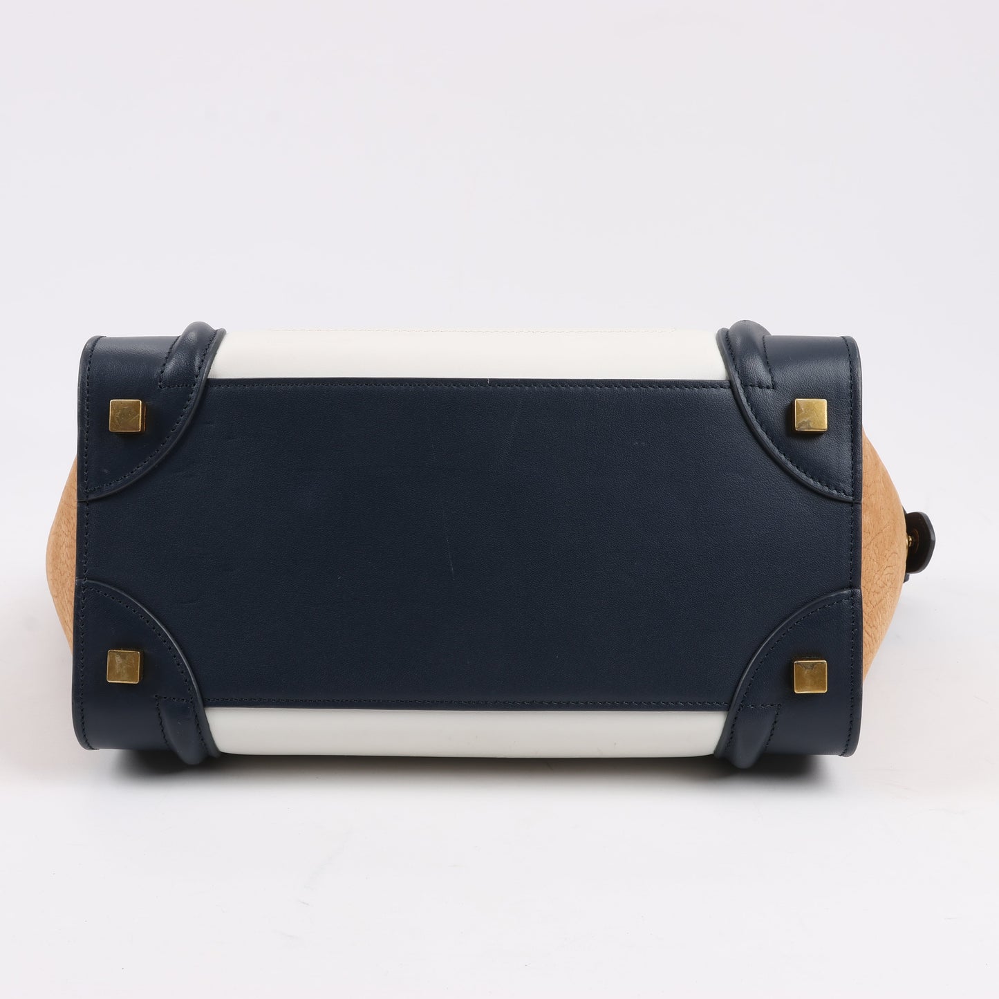 CELINE Luggage Micro Leder x Wildleder Handtasche dreifarbig in Braun