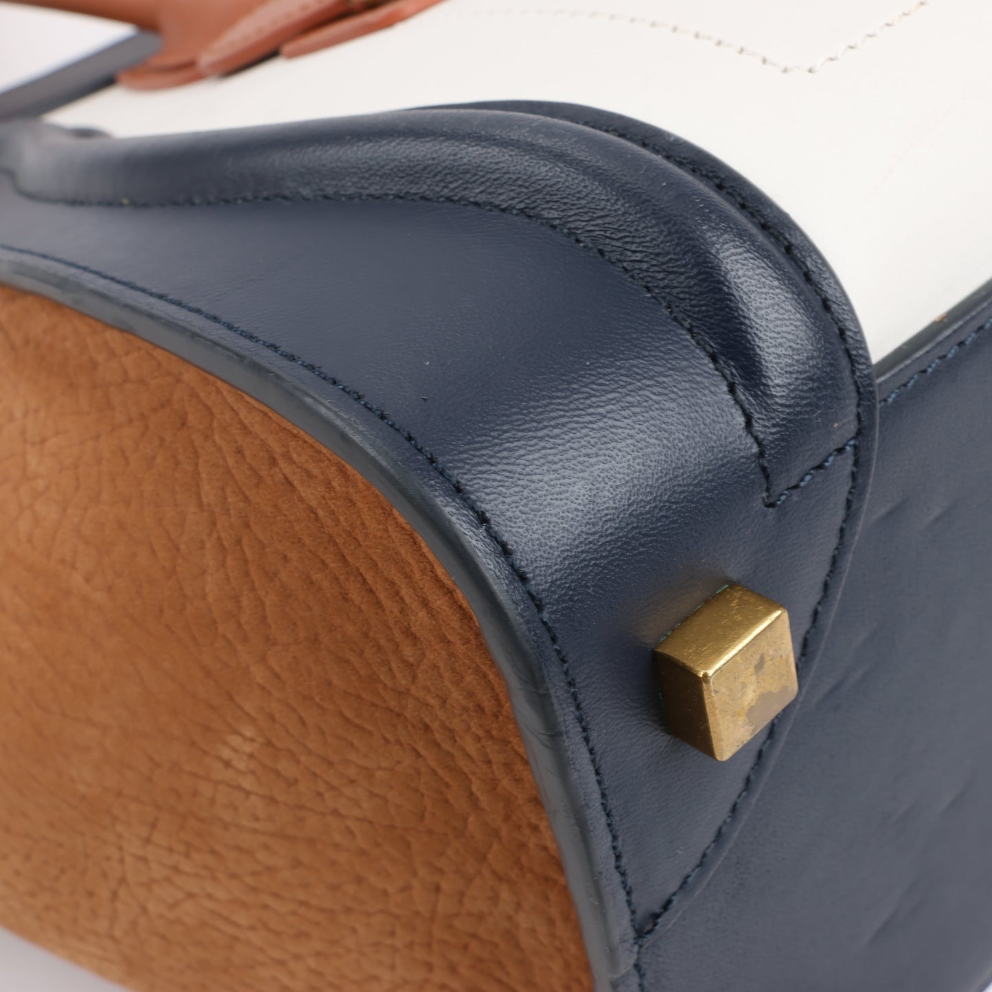 CELINE Luggage Micro Leder x Wildleder Handtasche dreifarbig in Braun