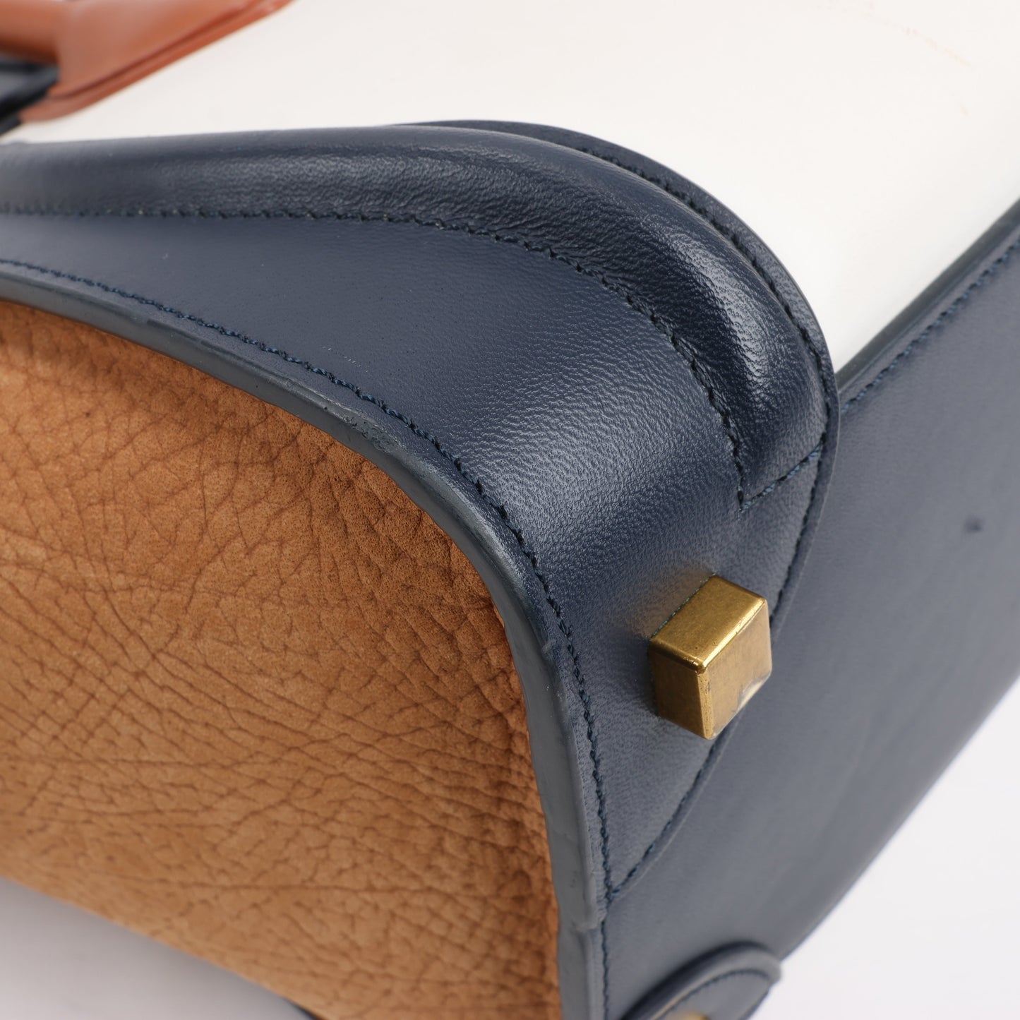 CELINE Luggage Micro Leder x Wildleder Handtasche dreifarbig in Braun
