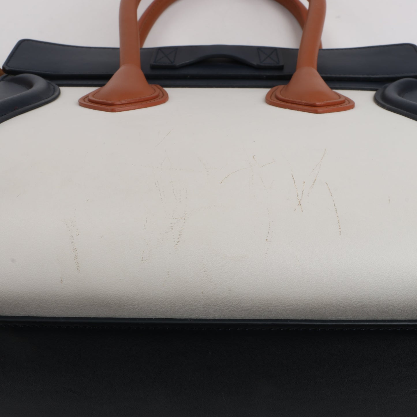 CELINE Luggage Micro Leder x Wildleder Handtasche dreifarbig in Braun