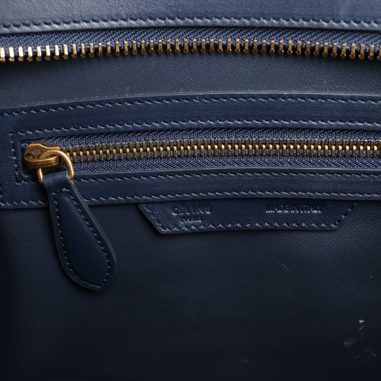 CELINE Luggage Micro Leder x Wildleder Handtasche dreifarbig in Braun