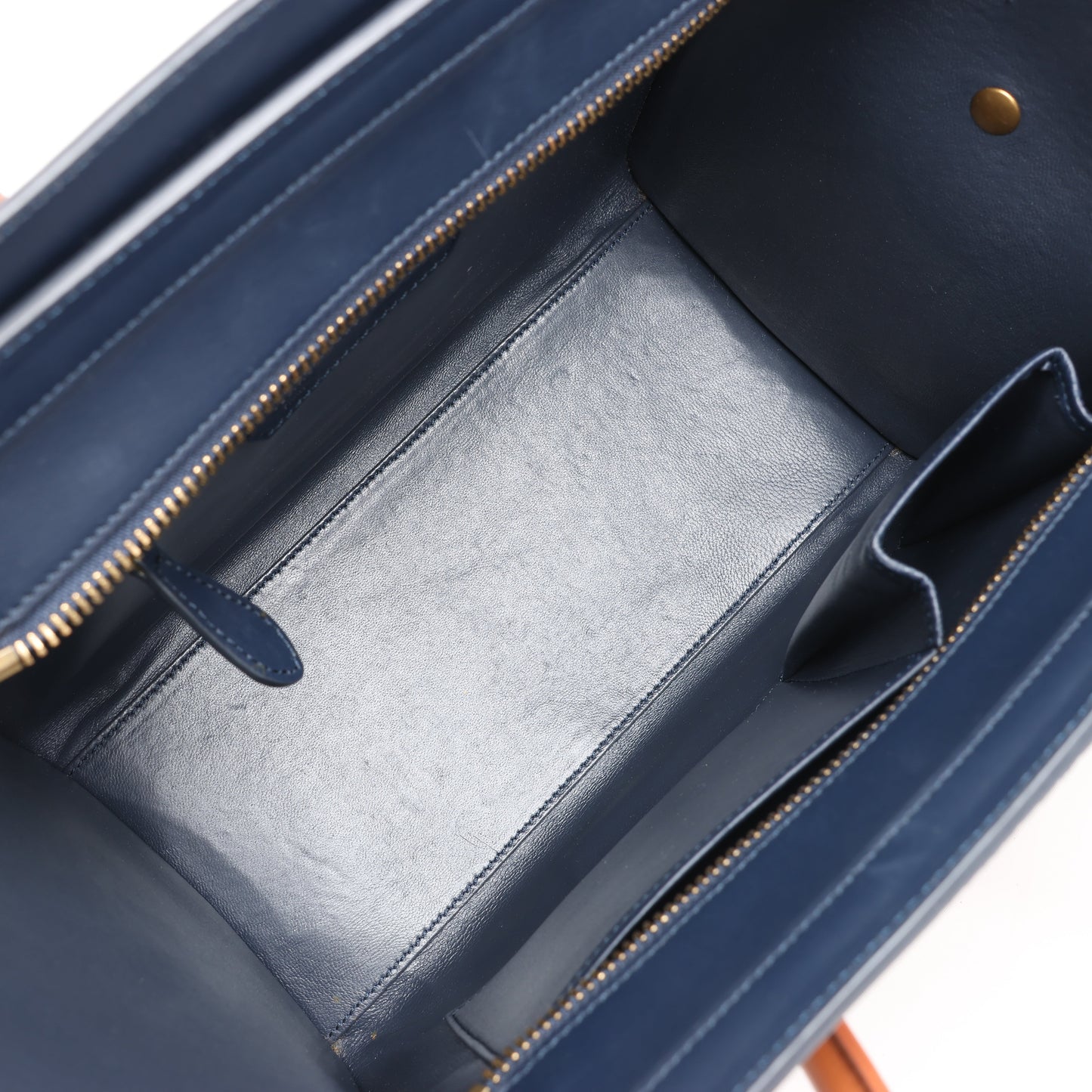 CELINE Luggage Micro Leder x Wildleder Handtasche dreifarbig in Braun