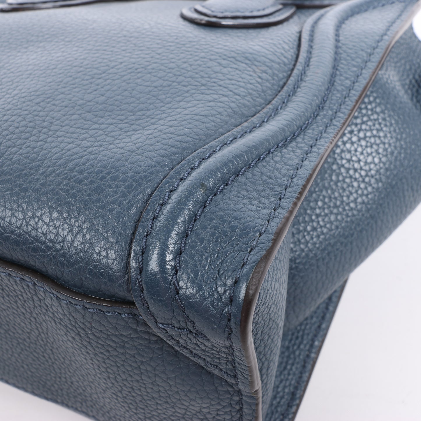 CELINE Nano Luggage 2Way-Handtasche aus Leder in Marineblau