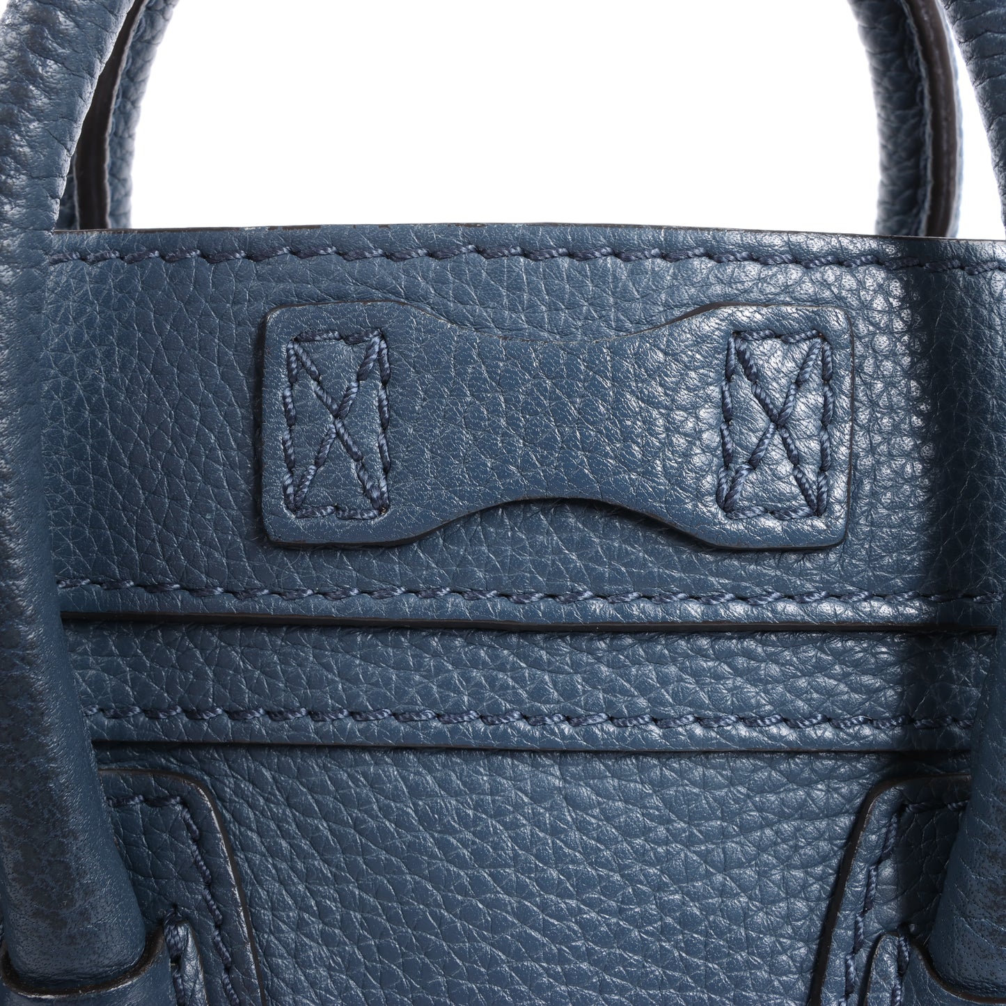 CELINE Nano Luggage 2Way-Handtasche aus Leder in Marineblau