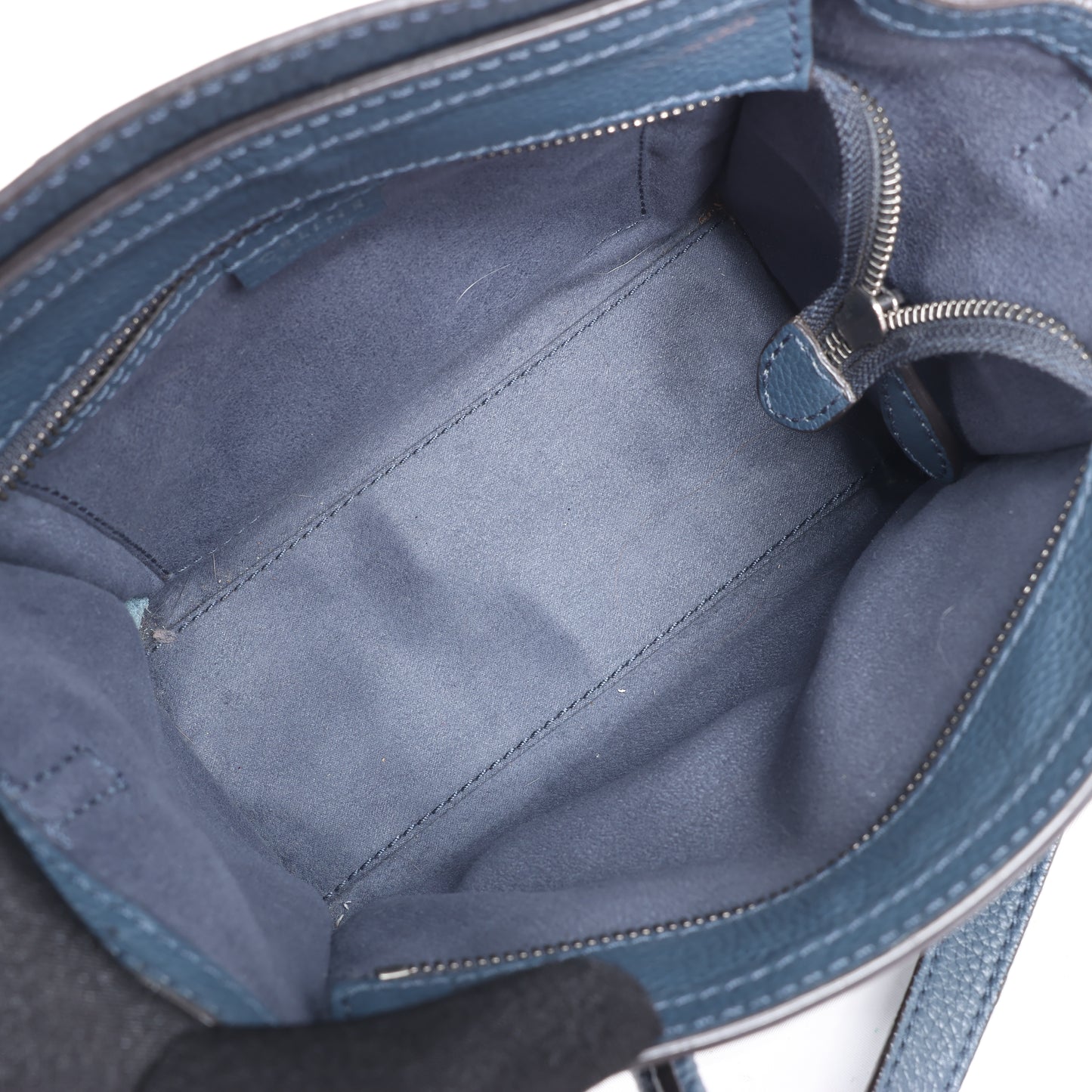 CELINE Nano Luggage 2Way-Handtasche aus Leder in Marineblau
