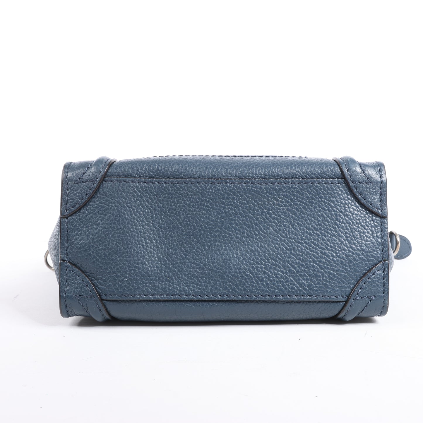 CELINE Nano Luggage 2Way-Handtasche aus Leder in Marineblau