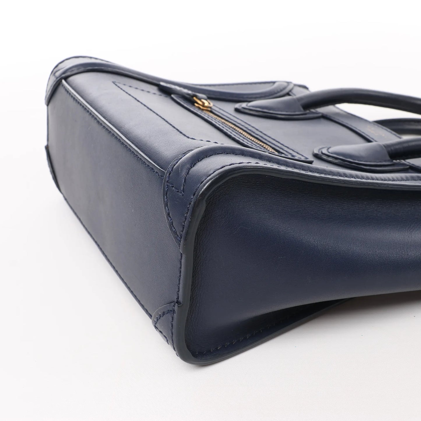CELINE Nano Luggage 2Way-Handtasche aus Leder in Marineblau