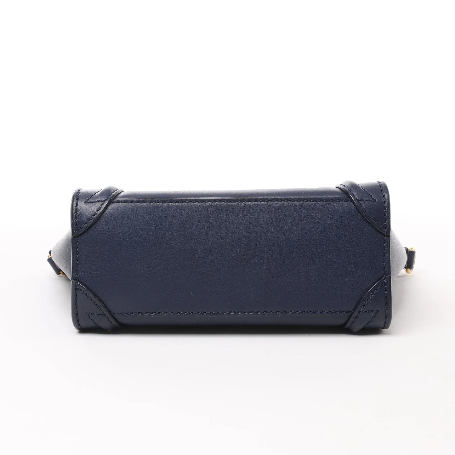 CELINE Nano Luggage 2Way-Handtasche aus Leder in Marineblau