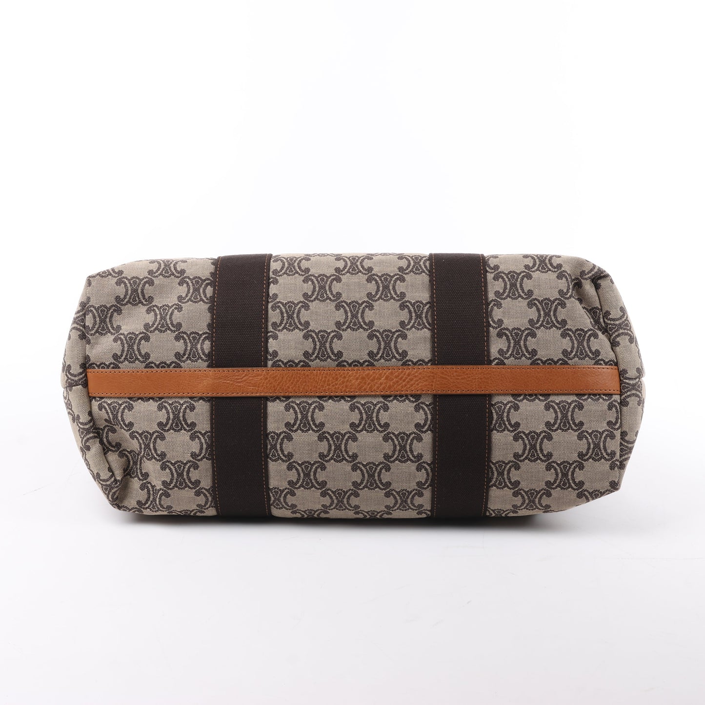 CELINE Macadam Canvas & Leder Tote Bag in Beige x Braun