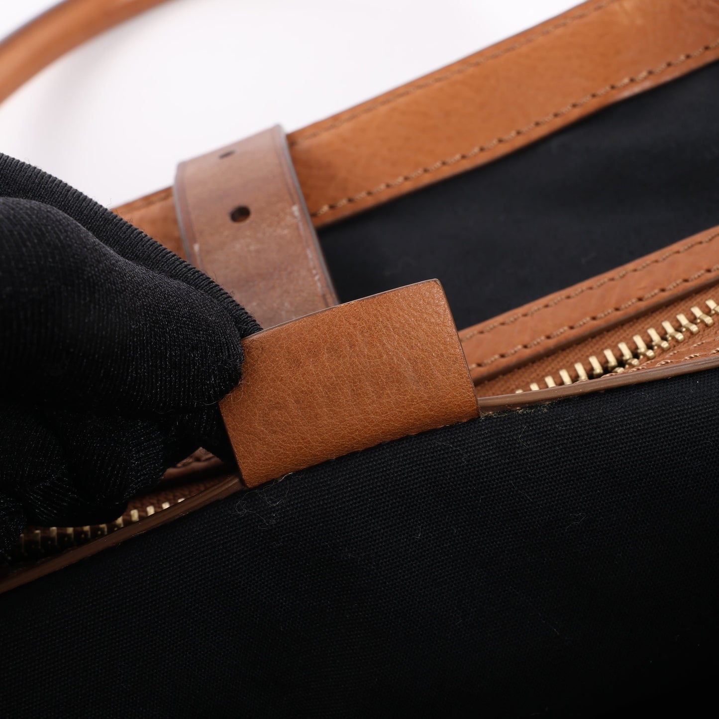 CELINE Macadam Canvas & Leder Tote Bag in Beige x Braun