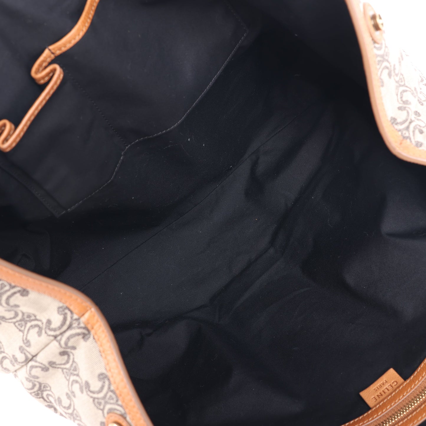 CELINE Macadam Canvas & Leder Tote Bag in Beige x Braun